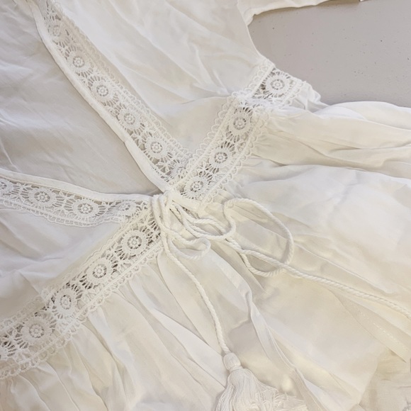 🦢White Sheer Bikini Coverup Kimono Dress - Picture 4 of 4